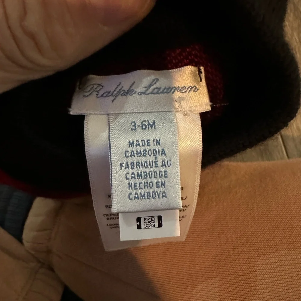 Polo Ralph Lauren baby Girls Plaid Wool cape Poncho Red Black Size 9-12 Mos